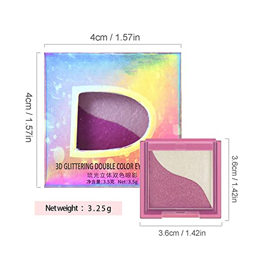 Double-Color Eyeshadow, Highly Pigmented Eye Makeup Palette, 2 in 1 Color Lazy Eye Shadow Powder, Matte Shimmer Metallic Waterproof Beginner Long Lasting Color Rendering Eye Shadow - Image 6