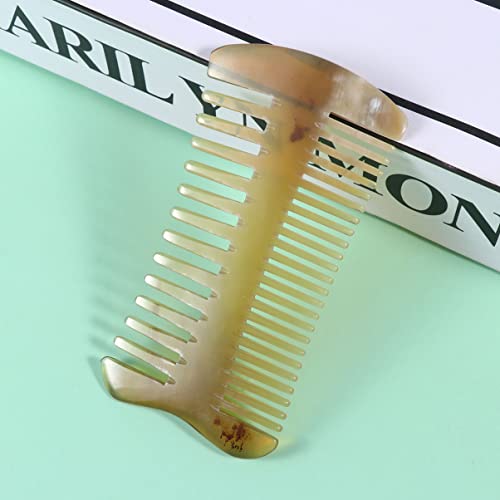 Double-sided Massage Comb Hair Brush Cleaner Tool Wide Double Sided Hair Comb Guasha Scraper Scalp Massager Comb Women Hair Brushes Ox Horn Comb Styling Comb Man Modeling - Image 8