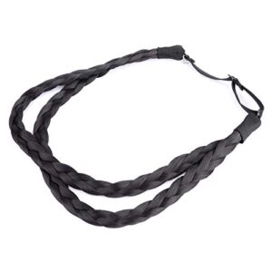 Double Three Strands Braid Headband Synthetic Hair Plait Headband for Women Hair Accessory (Natural Black)