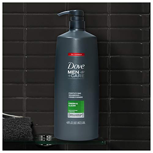 Dove Men+Care Fortifying 2 in 1 Shampoo and Conditioner for Normal to Oily Hair Fresh and Clean with Caffeine Helps Strengthen and Nourish Hair 40 oz - Image 6