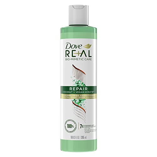 Dove RE+AL Bio-Mimetic Care Conditioner For Damaged Hair Repair Coconut + Vegan Keratin Silicone-Free Conditioner 10oz