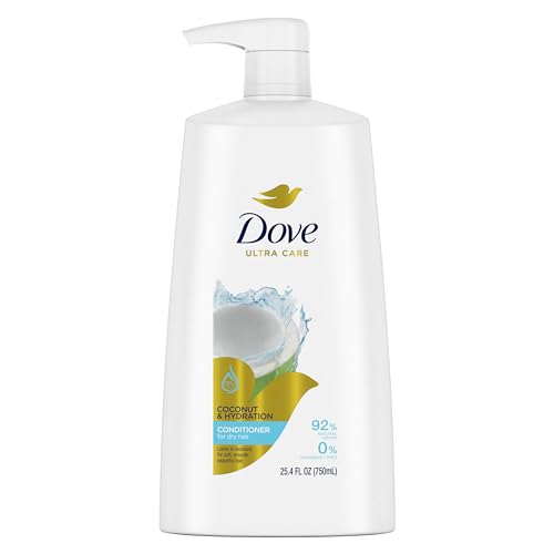 Dove Ultra Care Conditioner Coconut & Hydration for Dry Hair Conditioner with Coconut Oil, Jojoba Oil & Sweet Almond Oil 25.4 oz