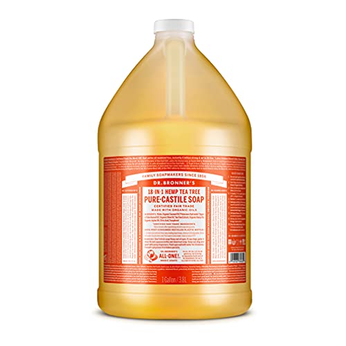 Dr. Bronner's Vegan Tea Tree Liquid Soap 1 Gallon Natural Eco-Friendly