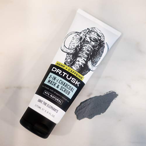 Dr. Tusk 2-in-1 Men's Charcoal Clay Hempseed Oil Face Scrub Mask 5.9 Fl Oz - Image 6