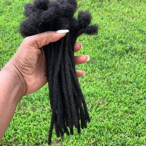 Dread Extensions 8 Inch Dreadlock Extensions for Men 100% Human Hair Permanent Loc-Dreadlocks Extensions (10 loc) 0.6 cm Dread Extensions Human Hair Locs Extension for Black Women Natural Black Dreads