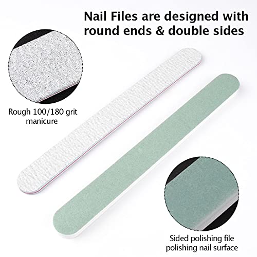 Dual Nail Form Set Clear Gel Nail Extension Mold 12 Sizes with Scale Full Cover Gel Coffin Nails Dual-ended Gel Brush and Nail File Nail Tips Clip Buffer Polisher - Image 5