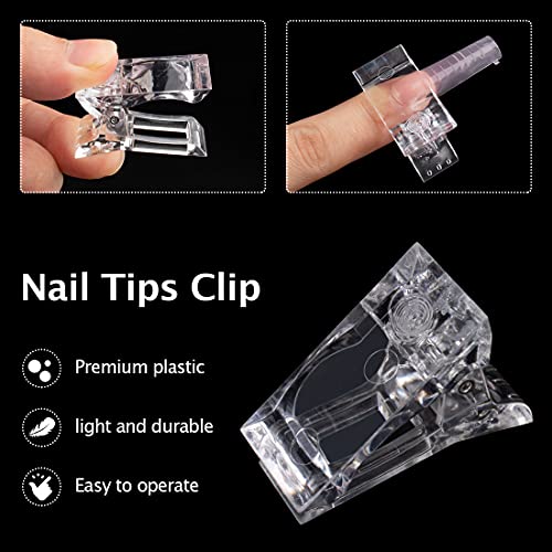 Dual Nail Form Set Clear Gel Nail Extension Mold 12 Sizes with Scale Full Cover Gel Coffin Nails Dual-ended Gel Brush and Nail File Nail Tips Clip Buffer Polisher - Image 4