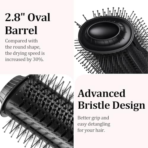Dual Voltage Hair Dryer Brush for International Travel, Travel Hair Dryer Brush with European Plug, 110V-120V/220V-240V Dual Voltage Hot Air Brush, EU/UK Plug Adapter & Travel Case Included - Image 6