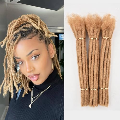 Dula 6-24 Inch Dreadlock Extensions Loc Extensions Human Hair for Men/Women 100% Real Human Hair Permanent Dreadlock Extensions Locs Extensions Human Hair… (60 Locs-8 Inch, 0.6cm-27#)