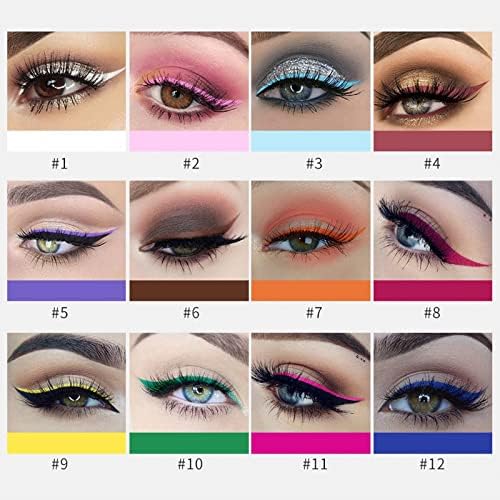 Durable 22 Color Eye Shadow Eyeliner Rainbow Colorful Neon Eyeliner Pencil Pigmented Makeup Fashion Fair - Image 6