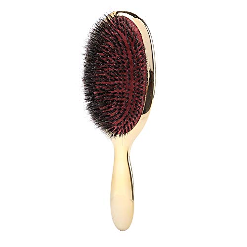 Durable Gold Boar Bristle Hair Brush for Long Curly Thick Hair 9-inch Size
