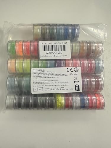 Duufin 54 Colors Nail Pigment Powder Colorful Luminous Powder Iridescent Glitter Pearlescent High-Gloss Halo Powder Pigments for Nails Art, Body and Crafts - Image 8