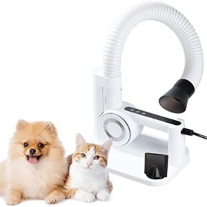 duz V3 Professional Quality Pet Dryer: 2-in-1 Portable & Hands-Free Grooming, Low-Noise & Stress-Free Drying, Multi Speed & Temperature, Comfortable for All Dogs and Cats