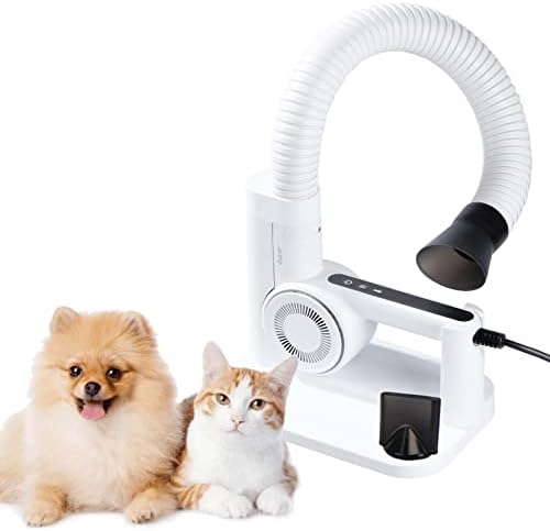 duz V3 Professional Quality Pet Dryer: 2-in-1 Portable & Hands-Free Grooming, Low-Noise & Stress-Free Drying, Multi Speed & Temperature, Comfortable for All Dogs and Cats
