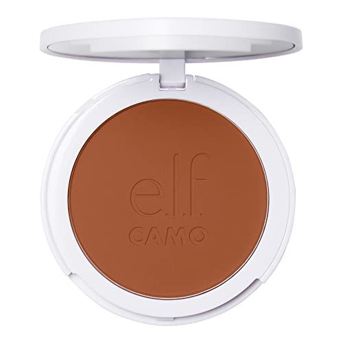 e.l.f. Camo Powder Foundation, Lightweight, Primer-Infused Buildable & Long-Lasting Medium-to-Full Coverage Foundation, Deep 510 C