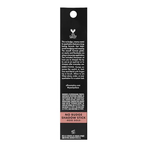 e.l.f. Cosmetics No Budge Shadow Stick, Longwear, Smudge-Proof Metallic Eyeshadow, Rose Gold, 0.056 Oz (1.6g) - Image 3