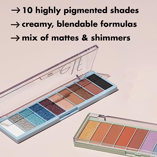 e.l.f. Perfect 10 Eyeshadow Palette, Ten Ultra-pigmented Vibrant Shades - Image 5