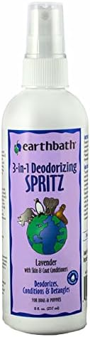 earthbath, Lavender 3-in-1 Dog & Puppy Deodorizing Spritz - Dog Odor Eliminator for Strong Odor, Cruelty-Free Dog Cologne, Dog Wash Spray, Made in USA, Dog Bathing Supplies - 8 Oz (2 Pack)
