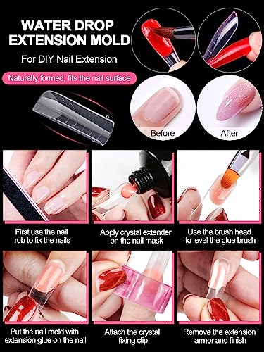 EBANKU 120Pcs Matte Dual Nail Forms, Clear Poly Gel Nail Molds Square Full Cover Coffin Nail Tips Extension Forms 12 Sizes for Gel Manicure Nail Art Design Salon&DIY - Image 7