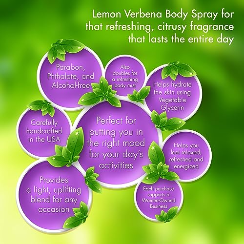 Eclectic Lady Women's Fresh Lemon Verbena Scent Body Mist 8 Oz - Image 3