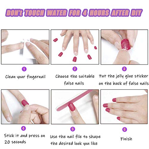 ELABEST Medium Light Pink Ballerina False Nail Bling Glitter Coffin Fake Nails Press on 24Pcs Acrylic Art Nail Tips For Women and Girls - Image 7