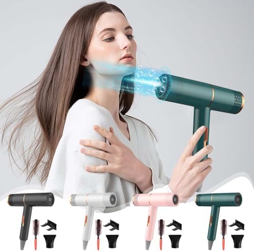 Electric Hair Dryer, Diffuser Hair Dryer 3 Speed, 3 Heat Setting, Low Noise Home Hair Dryer Hot Wind Comb Hair Salon Blowing Comb High-Power Temperature Control Electric Hair Dryer Home #B