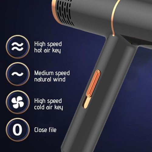 Electric Hair Dryer, Diffuser Hair Dryer 3 Speed, 3 Heat Setting, Low Noise Home Hair Dryer Hot Wind Comb Hair Salon Blowing Comb High-Power Temperature Control Electric Hair Dryer Home #B - Image 4