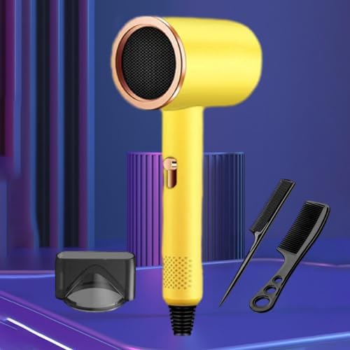 Electric Hair Dryer, Fast Drying Blow Dryer Lightweight Portable Hair Salon Blowing Dryer with Combs, Hot Cool Wind 3 Wind Speeds, Gifts for Women Girls Electric Hair Care Dryer Home Hair Dryer - Image 4