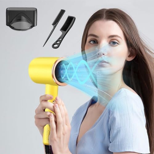 Electric Hair Dryer, Fast Drying Blow Dryer Lightweight Portable Hair Salon Blowing Dryer with Combs, Hot Cool Wind 3 Wind Speeds, Gifts for Women Girls Electric Hair Care Dryer Home Hair Dryer