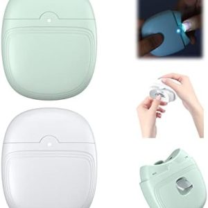 Electric Nail Clippers, Electric Nail Trimmer with Light & Nail Shavings Organizer, 2 Speeds, USB Rechargeable Portable Clipper, 2 in 1 Fingernail Cutter and File, Gifts for Baby Senior Adult (2PCS)