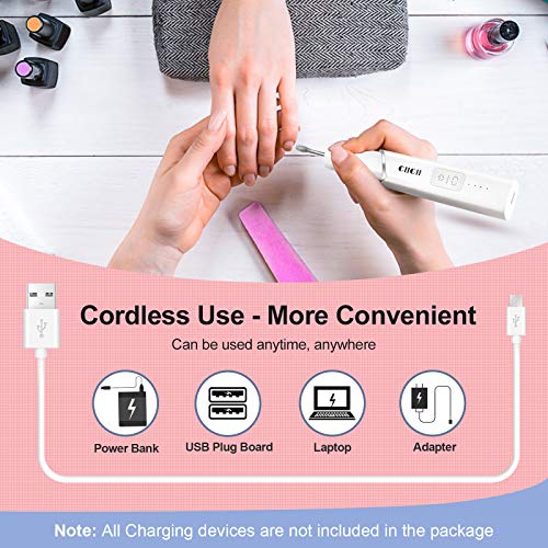 Electric Nail Drill Machine CIICII Professional 66-Piece Cordless Rechargeable Nail File Set for Acrylic Nails and DIY Manicure Pedicure - Image 3
