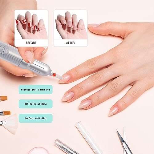 Electric Nail Drill Machine Kit-Cordless Nail Drill with Based Stand, Professional Nail Filer Efile for Gel Nails DIY Acrylic Nails,6-Speeds,12 Pcs Nail Drill Bits Manicure Pedicure Polishing Kit - Image 7