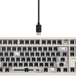 EPOMAKER x Feker Galaxy80 Gaming Keyboard Kit, Aluminum Alloy Wired Mechanical Keyboard, Gasket-Mounted Custom Barebones Kit, Hot Swappable, NKRO RGB Keyboard Kit for Win/Mac/Linux (White, Kit)