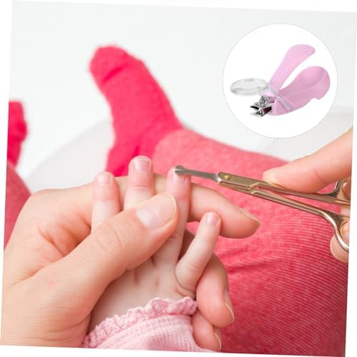 ERINGOGO 1pc Baby Nail Clippers Nail Kit Baby Nail Cutter Zoom Nail Clippers Magnifing Nail Trimmer Newborn Nail Trimmer Baby Nail Scissors Pink Infant Magnifier Abs Nail Piece - Image 8