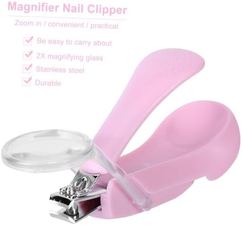 ERINGOGO 1pc Baby Nail Clippers Nail Kit Baby Nail Cutter Zoom Nail Clippers Magnifing Nail Trimmer Newborn Nail Trimmer Baby Nail Scissors Pink Infant Magnifier Abs Nail Piece - Image 5
