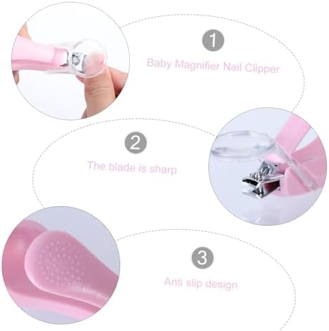 ERINGOGO 1pc Baby Nail Clippers Nail Kit Baby Nail Cutter Zoom Nail Clippers Magnifing Nail Trimmer Newborn Nail Trimmer Baby Nail Scissors Pink Infant Magnifier Abs Nail Piece - Image 4