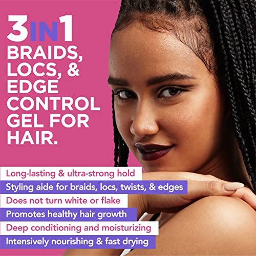 ESHA Slick N Slay 3-in-1 Braiding Gel Hair Styling Ultra Extreme Hold 1 oz Peach - Image 4