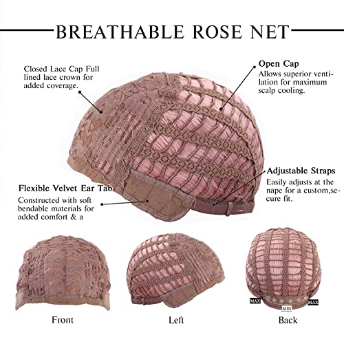 Esmee 14 Inches Short Pink Wigs with Bangs for Women Natural Synthetic Hair Ombre Wig with Dark Roots Loose Wavy Wigs for Cosplay Daily Party Wear… - Image 6