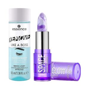 essence Space Glow Color Changing Lipstick & Remove Like a Boss Waterproof Eye & Face Makeup Remover Bundle | Vegan & Cruelty Free