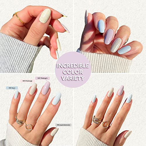 Eternal Light Blue Nail Polish Set for Women (CLASSY SPARKLY) - Glitter Nail Polish Set for Girls - Lasting & Fast Dry Light Nude Nail Polish for Home DIY Mani Pedi - Made in USA, 13.5mL (Set of 5) - Image 2