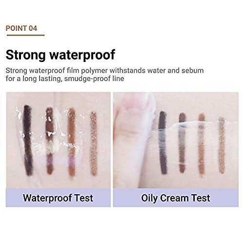 ETUDE Proof 10 Gel Pencil Liner 0.3g (#2 Dark Cacao) (21AD) | Creamy Gel Texture Eyeliner with Wearable Shades to Create Precise Line Eye Makeup without Efforts - Image 7