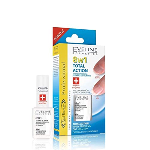 Eveline Nail SOS Therapy Total Action 8 in 1 Intensive Nail Conditioner 12ML Anti Aging Skin Care - Image 2