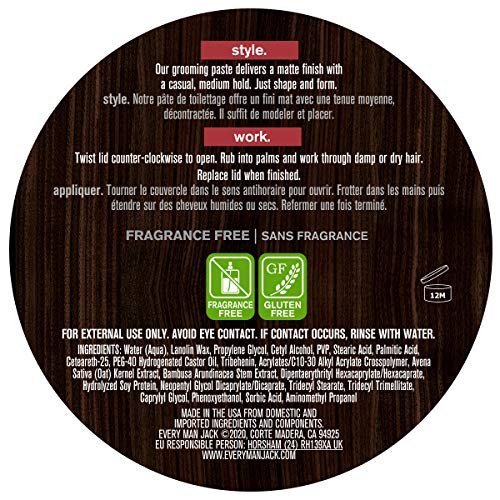 Every Man Jack Hair Styling Grooming Cream | Casual Hold For Most Hair Lengths, Naturally Derived, Cruelty-Free Mens Styling Cream | 3.4-ounce Twin Pack - 2 tins - Image 2