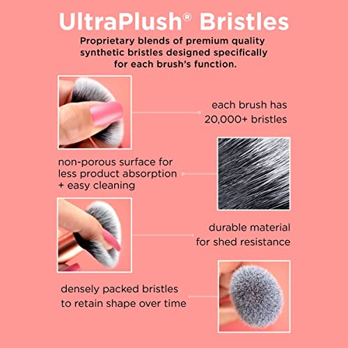 Everyday Essentials + Makeup Sponge Kit, Makeup Brushes & Makeup Blender Sponge, For Foundation, Blush, Bronzer, Eyeshadow, & Powder, Synthetic Bristles, Cruelty Free, 5 Piece Set - Image 13