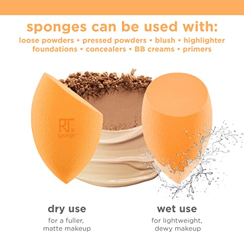 Everyday Essentials + Makeup Sponge Kit, Makeup Brushes & Makeup Blender Sponge, For Foundation, Blush, Bronzer, Eyeshadow, & Powder, Synthetic Bristles, Cruelty Free, 5 Piece Set - Image 8