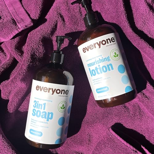Everyone 3-in-1 Soap, Body Wash, Bubble Bath, Shampoo, 32 Ounce (Pack of 2), Unscented & Mighty Conditioner, 12 OZ - Image 4