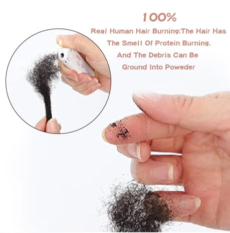 EV&ET 100% Real Human Hair Afro Kinky Bulk 8 Inch Natural Black for Dreadlocks - Image 3
