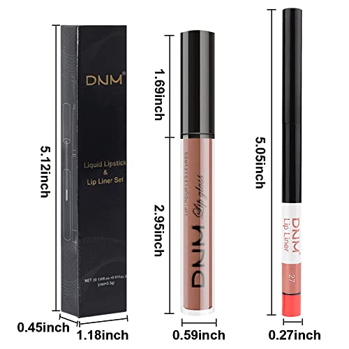 Evpct 2Pcs Nude Brown Lip Liner and Matte Lipstick Set, Vegan Waterproof Long Lasting - Image 6
