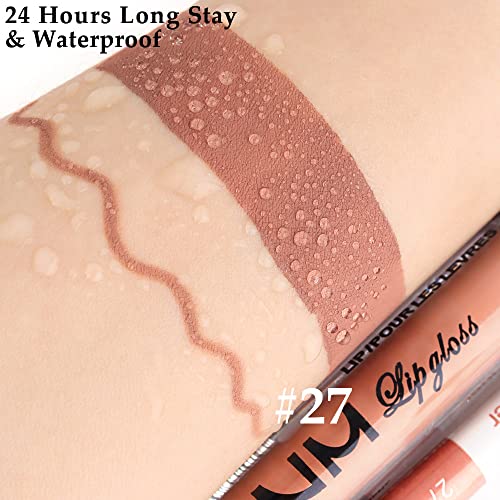 Evpct 2Pcs Nude Brown Lip Liner and Matte Lipstick Set, Vegan Waterproof Long Lasting - Image 5