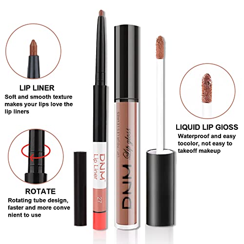 Evpct 2Pcs Nude Brown Lip Liner and Matte Lipstick Set, Vegan Waterproof Long Lasting - Image 3